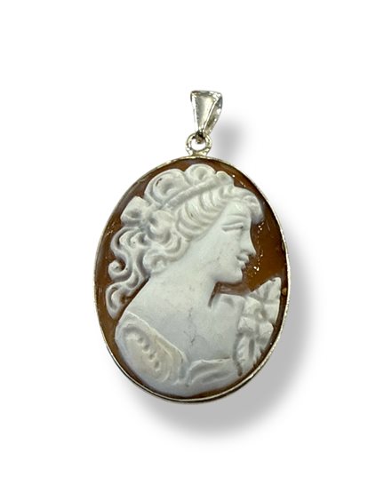 Pendant Mandile 1922 Woman Cammei  in Silver Conchiglia 2MCICM15.4 - 2MCICM15.4
